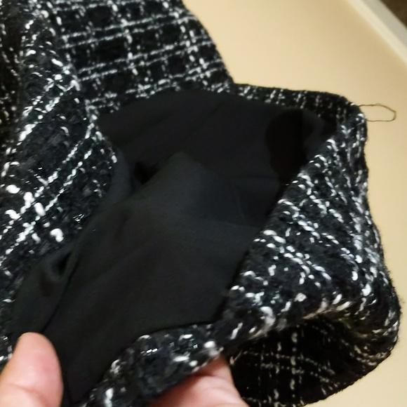 Joe Fresh| NWT Black and White Tweed Plaid Sleeveless Mnii Dress - Picture 7 of 16